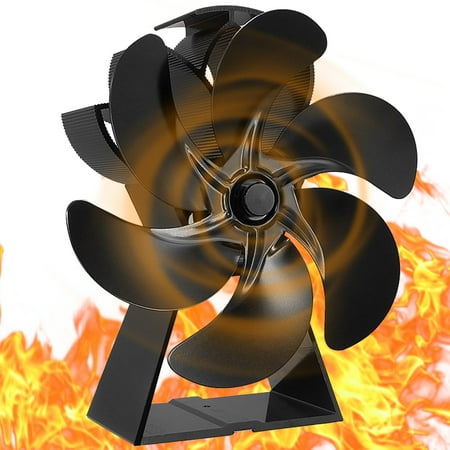 

Kafei Fireplace Fan | 6-Blade Heat Powered Wood Stove Fan | Thermodynamic Wood Burning Stove Fan for Wood Log Burner Fireplace