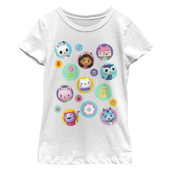 Girl's Gabby's Dollhouse Friends Circles Graphic T-Shirt