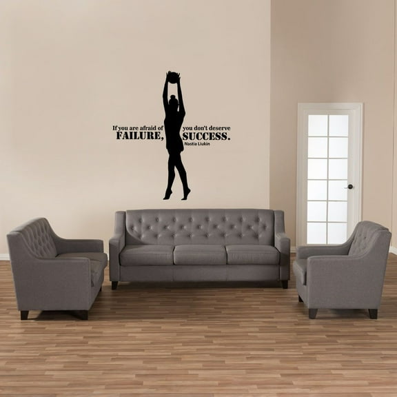 Failure Success Quotes Gymnastics Motivation Quote Wall Sticker Art Decal for Girls Boys Room Bedroom Dance Studio Garage House Fun Home Decor Stickers Wall Art Vinyl Decoration Size (10x10 inch)