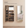 thumbnail image 4 of Generic Jewelry Cabinet Armoire Organizer with LED Lights Wall-Mounted Storage Cabinet with Full-Length Frameless Mirror Built-in Makeup Mirror Rustic Brown, 4 of 9