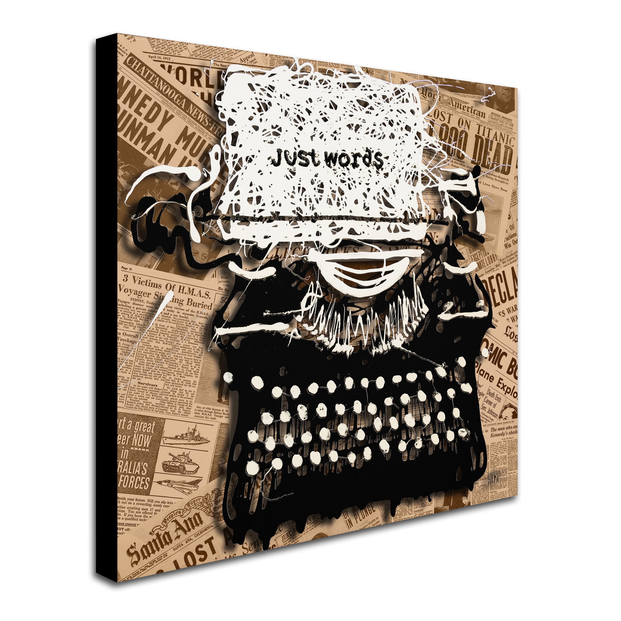 Trademark Fine Art Roderick Stevens 'Just Words 1' 18 x 18 (RS982-C1818GG)