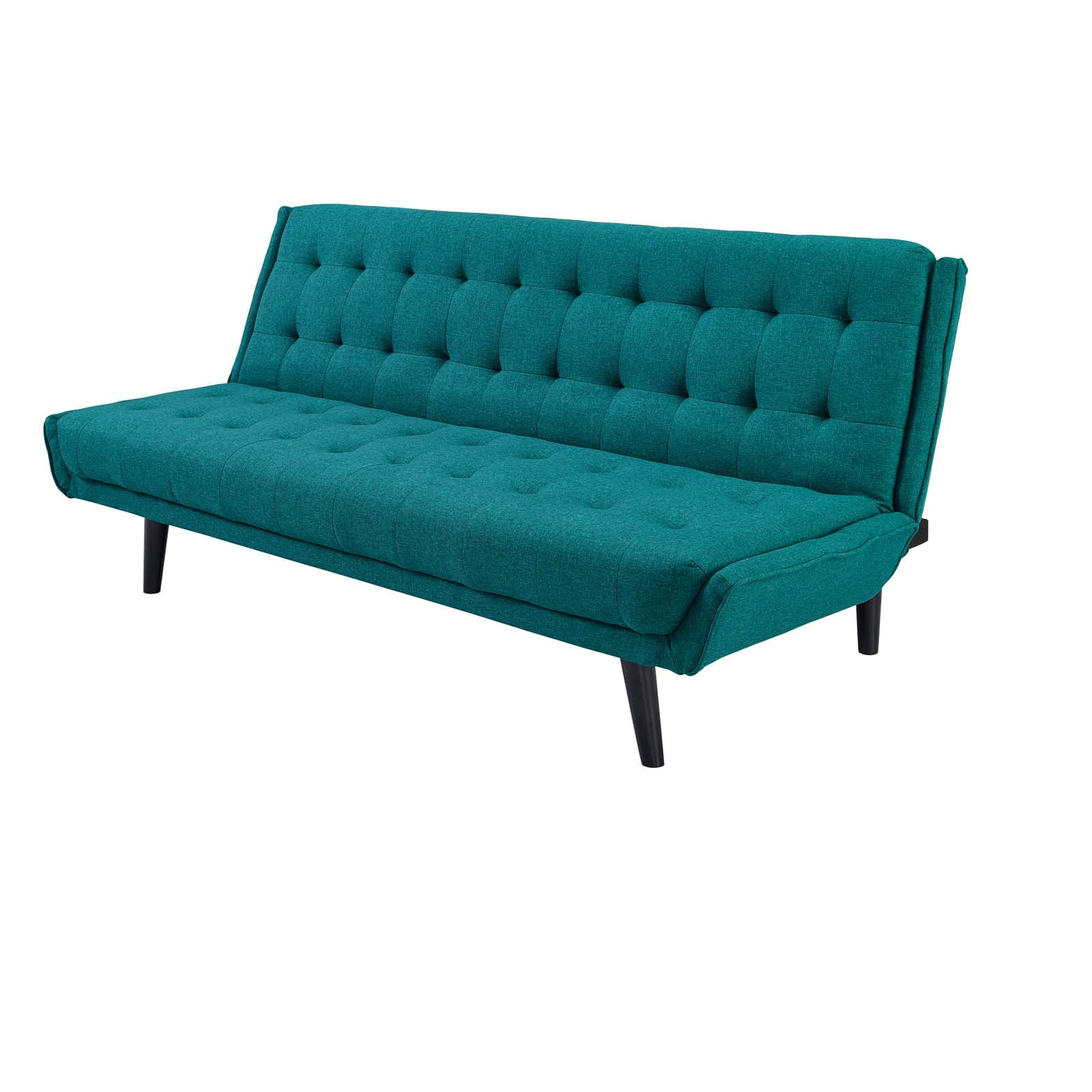 Modern Contemporary Urban Design Living Room Lounge Club Lobby Tufted Sofa Bed, Fabric, Aqua