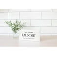 thumbnail image 2 of Self Service Laundry White Tile 10 x 5 Wood Wall Sign Plaque, 2 of 3