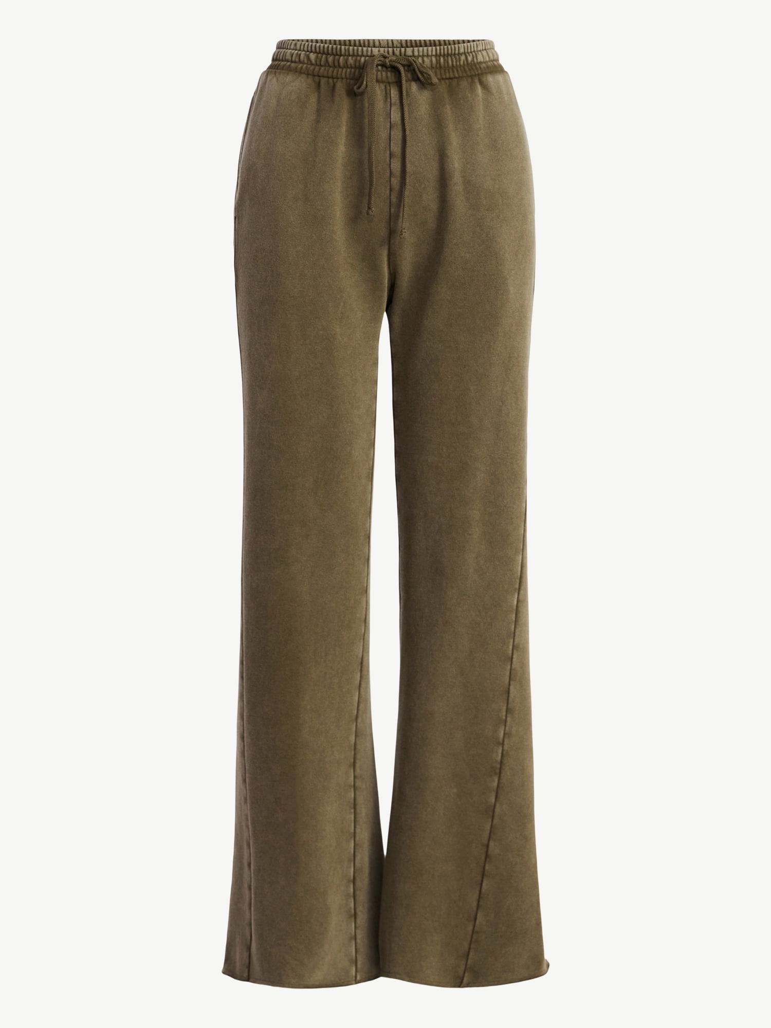 Scoop Women’s and Women's Plus Mineral Washed Fleece Flare Leg Sweatpants, Sizes XS-4X