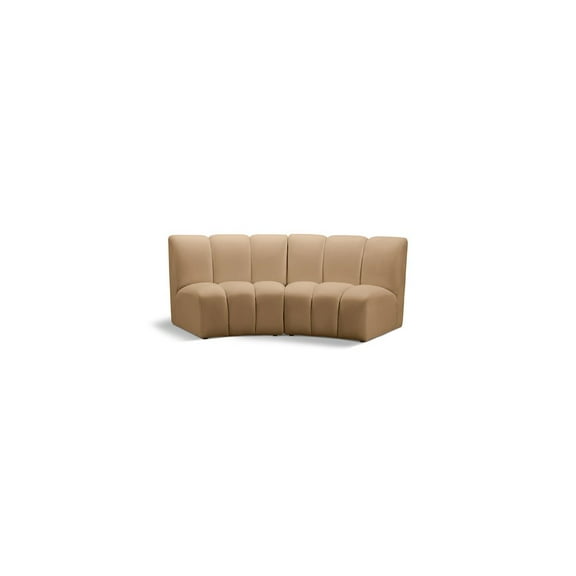 Meridian Furniture Infinity Camel Velvet 2pc. Modular Sectional