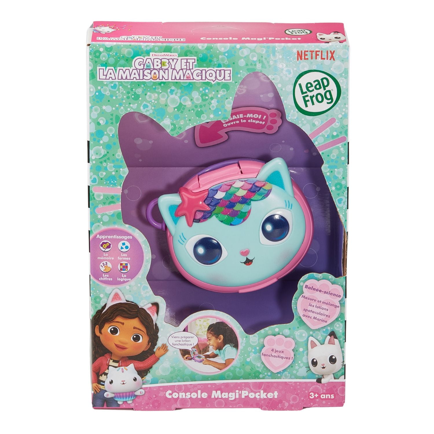 LeapFrog Gabby et la maison magique - Console Magi'Pocket avec 4 jeux - Version française