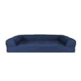 thumbnail image 2 of Furhaven Cama ortopédica para perros grandes/medianos con refuerzos extraíbles y funda lavable, para perros de hasta 55 libras - Sofá acolchado - Azul marino (azul), grande, 2 of 5