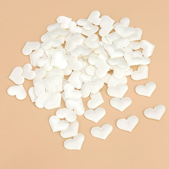 Masteelf White Heart Shaped Confetti for Wedding Decoration with Sponge and Cloth Material 600pcs