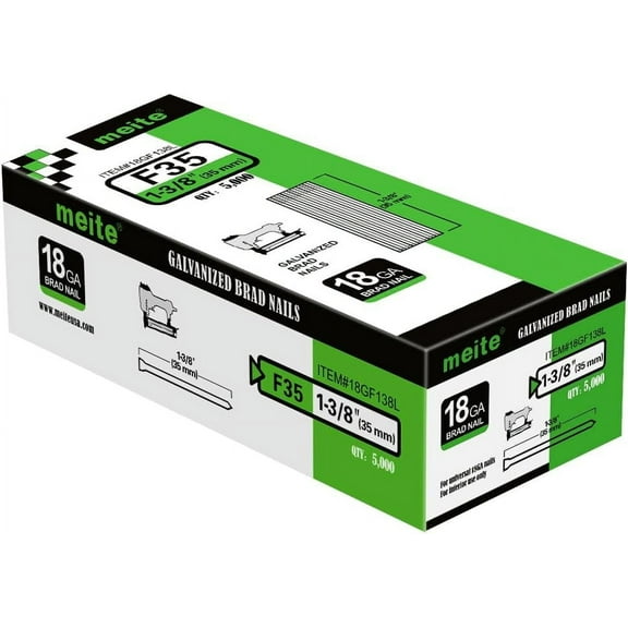 5,000 PCS MEITE 18 Gauge Brad Nails,  1-3/8-Inch Length, Galvanized