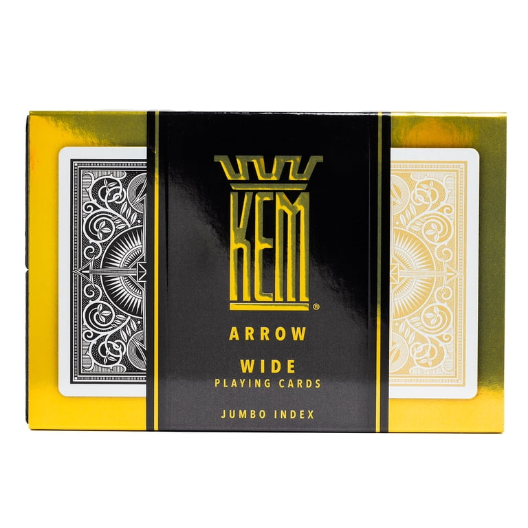 KEM Arrow Black and Gold Plastic Playing Cards, Jumbo Index, Poker