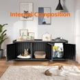 thumbnail image 5 of Cat Litter Box Enclosure, Resin Litter Box Furniture Hidden with Door, Multifunctional Cat House, As Storage Cabinet, Side Table, Easy to Assemble and Clean, Black, 5 of 6