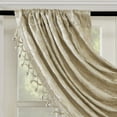 thumbnail image 3 of SunSmart Cassius Marble Jacquard Rod Pocket Valance Embellished Trim in Gold, 46"x38", 3 of 5