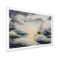 thumbnail image 2 of Designart 'Ship Struggles With The Sea Storm' Nautical & Coastal Framed Art Print, 2 of 4
