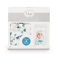 thumbnail image 3 of Lulujo Baby Hello World Newborn Bamboo Hat and Swaddle Blanket Set, 3 of 9