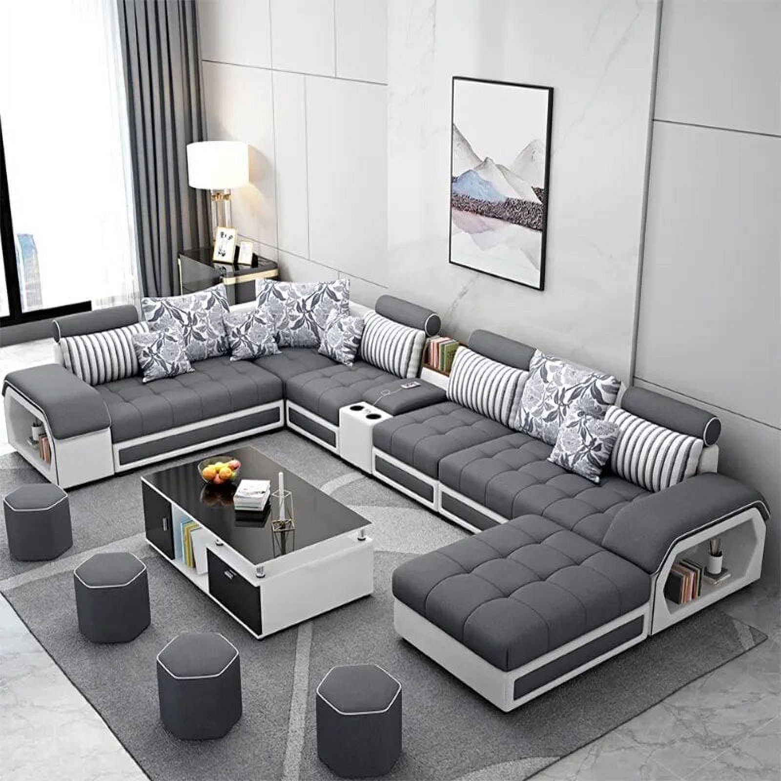 KAISERINC Fabric Adjustable Sectional Sofa