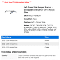 thumbnail image 2 of Left Driver Side Bumper Bracket - Compatible with 2012 - 2015 Honda Civic 2013 2014, 2 of 2
