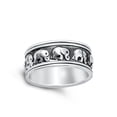 thumbnail image 4 of Classic Repeating Elephant Animal Ring .925 Sterling Silver Band Jewelry Female Male Unisex Size 8, 4 of 4