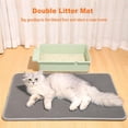 thumbnail image 3 of Cat Litter Mat Large, 90x60 cm Double Layer Litter Trapping Mat, EVA Waterproof Urine Proof Non-Slip Cat Litter Box Mat, Scatter Control, Less Waste，Easier to Clean,Washable (Gray), 3 of 7