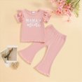 thumbnail image 3 of kaprioy Toddler Girl Clothes "MAMA'S MINI Girl" Outfits for Toddler Girls Clothes Letter T-Shirt Tee Tops + Flare Pants Baby Clothes Bell-Bottoms Set 12 18 24 Months 2T 3T 4T 5T, 3 of 6