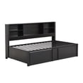 thumbnail image 5 of MODERNLUXE Metal Twin Size Daybed with Trundle, Storage Headboard and USB Charging Station, Black, 5 of 13