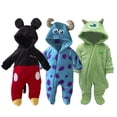 thumbnail image 1 of Pack 3 Mamelucos Con Gorro Bordado Disney Mickey, Sulley, Mike Talla 6 meses Disney Pijamas para NiÃ±os, 1 of 5
