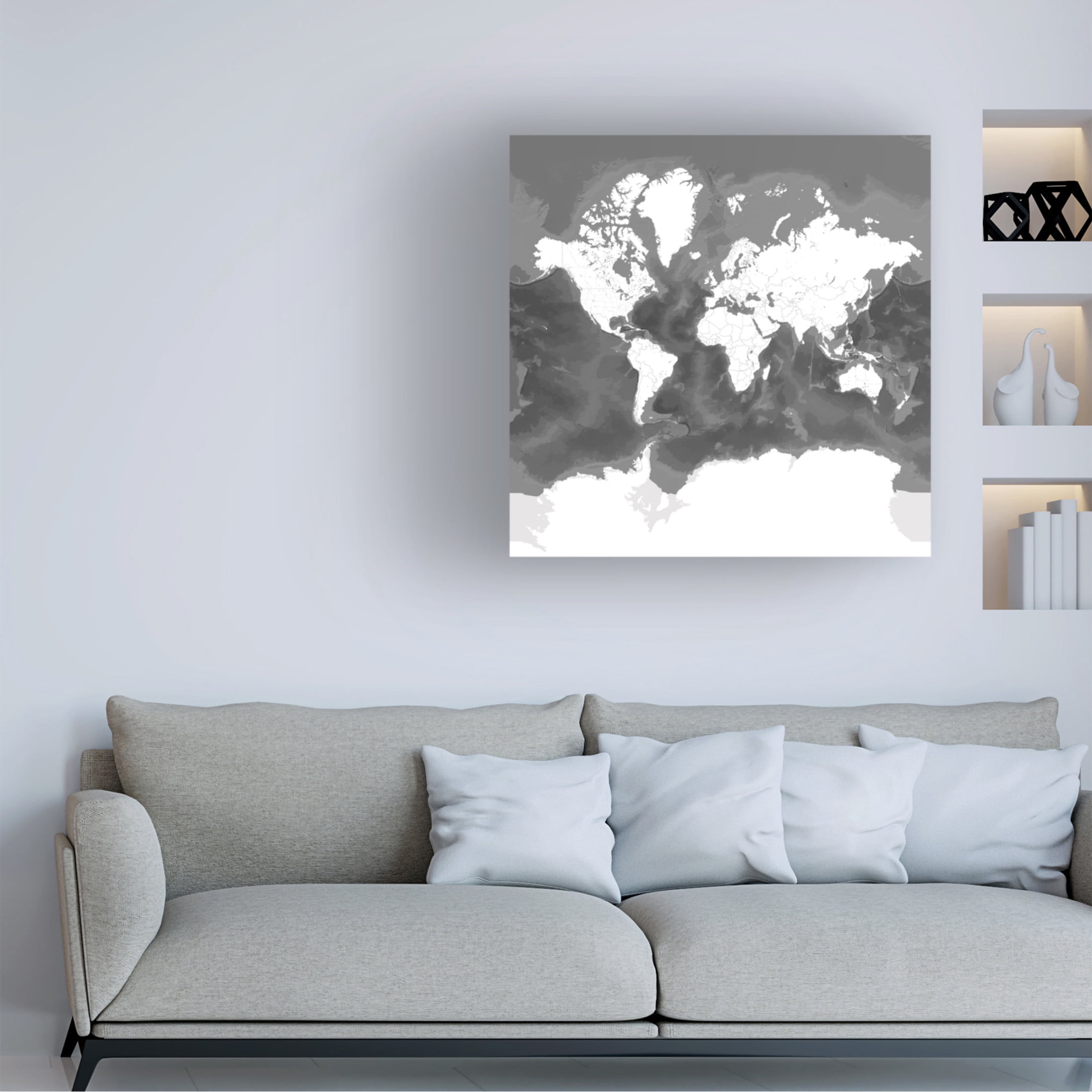 Trademark Fine Art Rosana Laiz Blursbyai Olson world map Canvas Wall Art