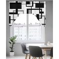 thumbnail image 5 of Black Grey Geometric Swag Valance for Windows 56'' x 36'', Modern Abstract Art White Light Filtering Kitchen Curtains Valances for Bathroom/Living Room/Bedroom/Café, Rod Pocket Curtain Panel, 5 of 6