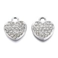 thumbnail image 2 of Alloy Rhinestone Pendants Heart Crystal Platinum 17x15x3mm Hole: 3mm, 2 of 2