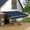 thumbnail image 4 of MCombo Patio Awning 10x8 Feet Sunshade Canopy with Half-Cassette for Manual Retractable Awnings,4679(Dark Blue), 4 of 11