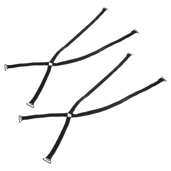 FESTFENDS Underwear Shoulder Strap 2Pcs Black Nylon Adjustable Non Slip Cross Back Design