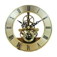 thumbnail image 4 of ROCKROK Golden Trim Metal Clock Face 126mm Gear Skeleton Quiet Quartzs Clock Head Insert Movement for Stylish Interior Decors, 4 of 7