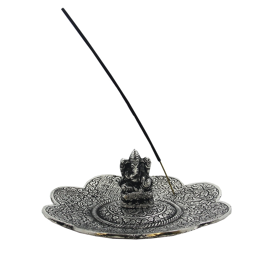 DharmaObjects Large 3 In 1 Tibetan Lotus Ganesh Incense Holder Burner 6