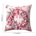 thumbnail image 6 of Christmas Pillow Covers 18x18 inch Christmas Tree Design, Soft Pink Square Cushion Cover for Sofa Chair, Living Room Holiday Decor B, 6 of 6