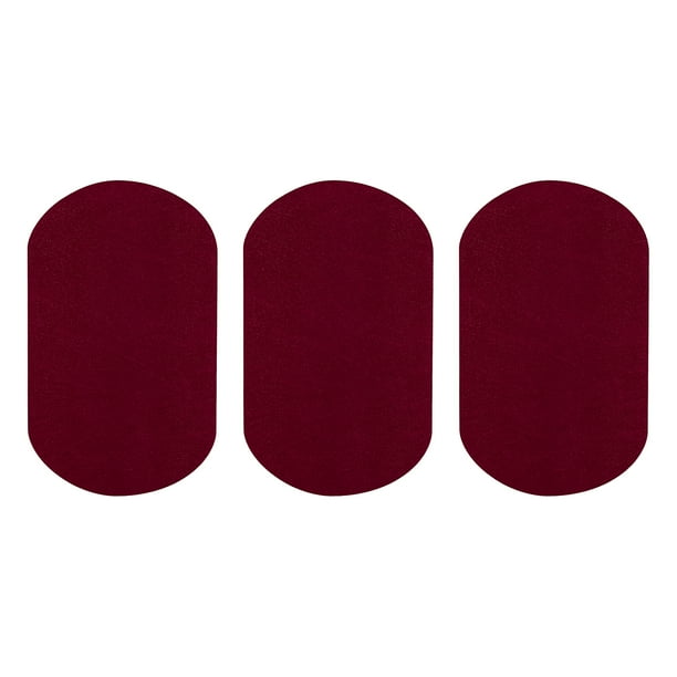 Uxcell 3Pcs Parche de planchar, parches de terciopelo para codos y rodillas, reparación de tela para ropa, manualidades, suéteres, pantalones, camisas, 7x4 pulgadas color rojo oscuro