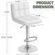 thumbnail image 3 of JJUN Bar Stools Modern Pu Leather Swivel Adjustable Hydraulic Bar Stool Square Counter Height Stool Set of 2 (White), 3 of 8