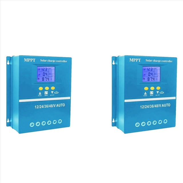 2X Controlador de Carga Solar MPPT de 80A 12V 24V 36V 48V System de Batería Automático, Regulador de Panel Solar Fotovoltaico