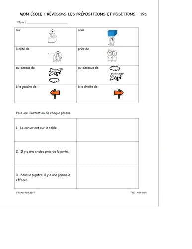 Activités reproductibles en français pour la classe de FLS sur mon école