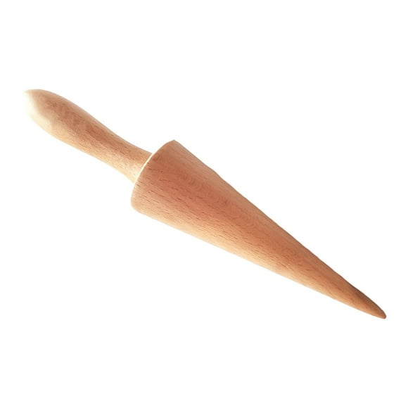 Wooden Ice Cream Cone Maker, Wooden Cone Roller Pizzelle Roller, Omelet Waffle Roller for Picnic