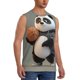 thumbnail image 2 of Fotbe Cartoon Pandas Basketball Men's Camiseta sin Mangas Estampada para Hombres, Playera Casual para Gimnasio, Entrenamiento, Playa-3X-Large, 2 of 7