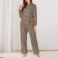 thumbnail image 3 of Wukai Leopard Print-2 Print Women's Pajama Set - Soft Long Sleeve Sleepwear for Comfort and Style-Medium, 3 of 9