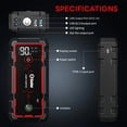 thumbnail image 4 of Car Battery Jump Starters, 3000A 12V Lithium Battery, Jumper Cables-for All Gas Engines, Jump Starter with Dual USB Power Bank QC 3.0 Fast Charging., 4 of 9
