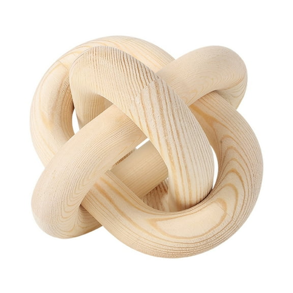 Wood Chain Link Decor, Wood Knot Decor Hand Carved Coffee Table Decor Modern Shelf Decor Boho Chain Decor Rustic for Home Living Room Bedroom Decoration