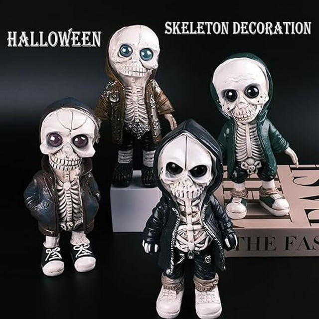 Fiudx Escultura de Calavera de Halloween, Diseño Moderno de Resina, Símbolo Único de La Muerte, Decoración para El Hogar o La Oficina, Reflexión Significativa Sobre La Vida, Accesorio para Festivales
