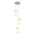 thumbnail image 2 of Innovations Lighting  Newton Sphere - 3 Light 8" Cord Hung Multi Pendant - 10" Canopy Brushed Satin Nickel/White, 2 of 5
