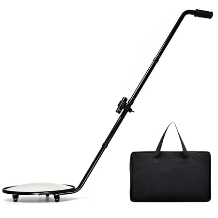 GJX 12 under Vehicle Inspection Mirror Hand Held Convex Inspection Mirror with Caster Wheels and Light for Check Around the Vehicle Equipment and Hard-To-See Area