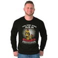 thumbnail image 4 of Best Kind Of Dad Raises a Firefighter Men's Big & Tall Long Sleeve Graphic Tee Brisco Brands 2X, 4 of 5