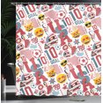 thumbnail image 3 of Ambesonne Sports Emoji Shower Curtain, Faces USA Goal Ball, 69"Wx84"L, Dark Pink White Blue, 3 of 4