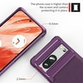 thumbnail image 5 of Allytech Rugged Case for Google Pixel 8 Support Magnetic Car Mount, Premium PU Leather Flip Card Cash Holder Pocket Shockproof Anti-Fall Back Case for Google Pixel 8 - Purple, 5 of 7