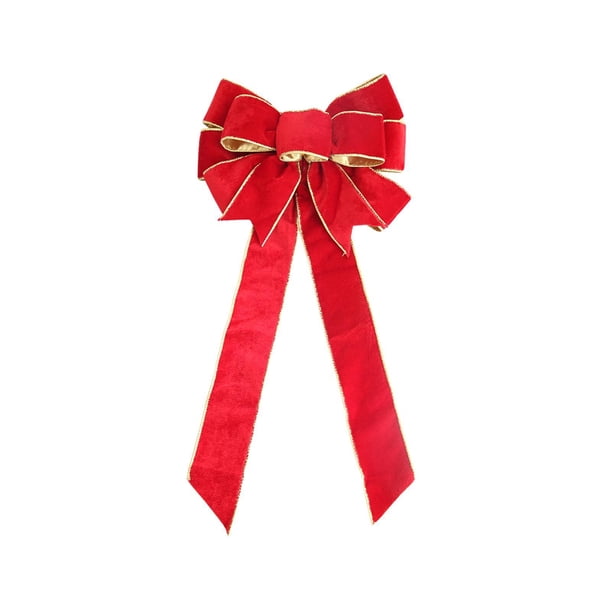 Inteprter Colgante decorativo con lazo de puerta de Navidad, artesanía elegante para patio trasero, jardín, interior, rojo intenso Decoración del hogar Rojo