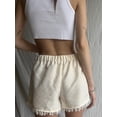 thumbnail image 6 of FEORJGP Women’s Lace Trim Shorts Ladies Elastic High Waist Shorts Fashion Printed/Solid Color Loose Shorts Loungewear Shorts for Teen Girls Summer Casual Shorts Streetwear, 6 of 6